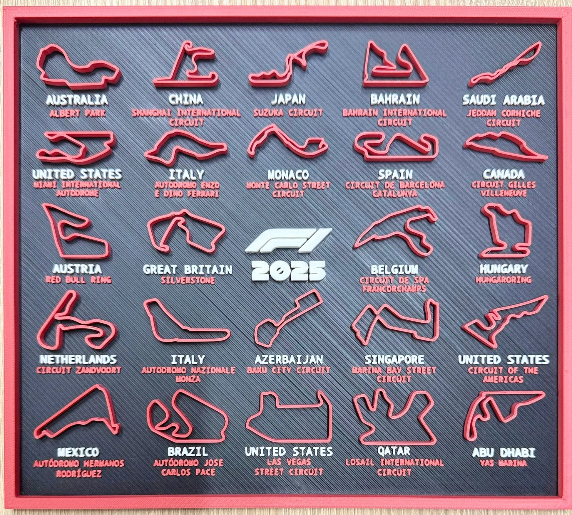 Formula 1  2025 Calendar Frame