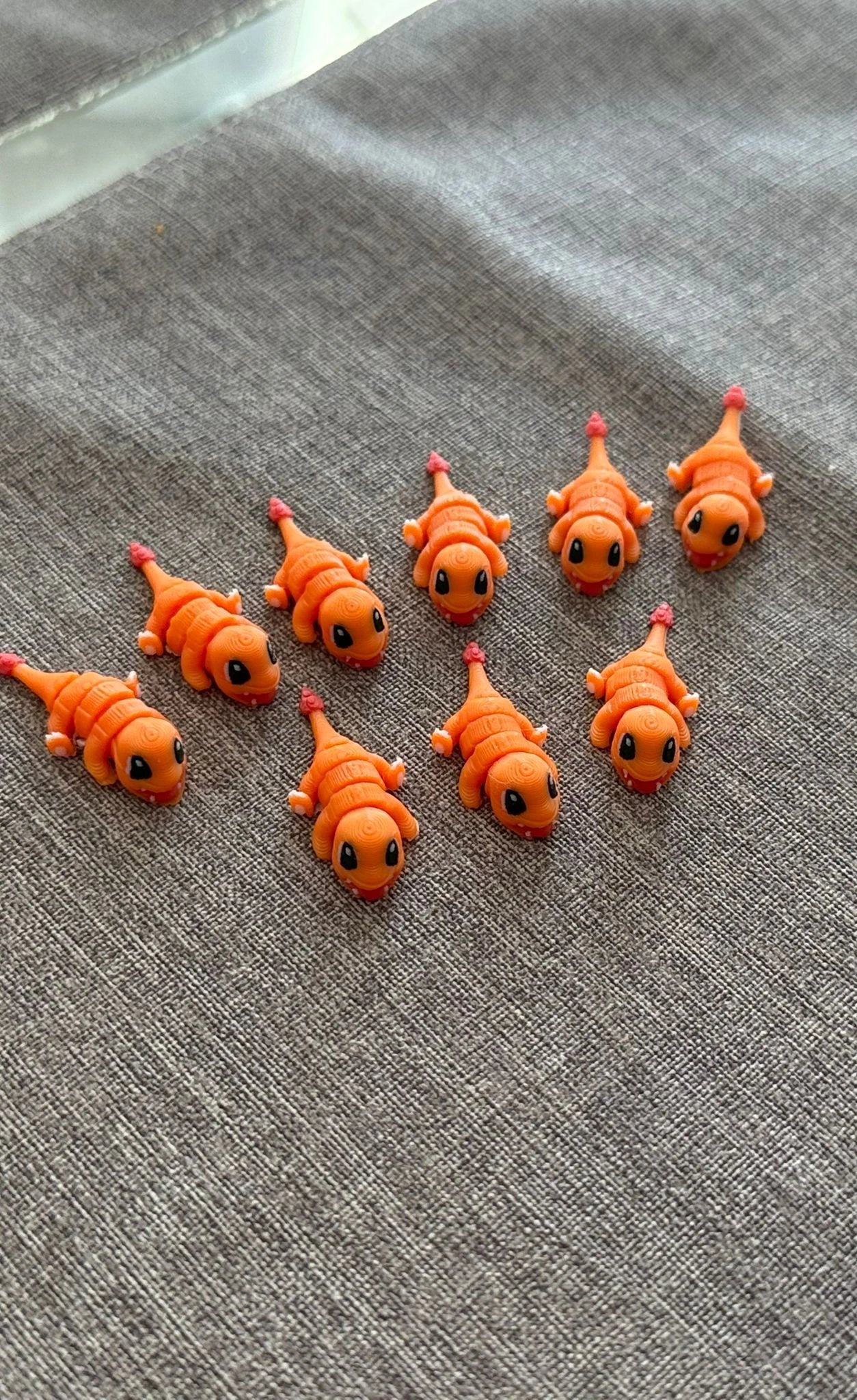 Mini flexible Pokémon Charmanders 3D Print Pack of 9